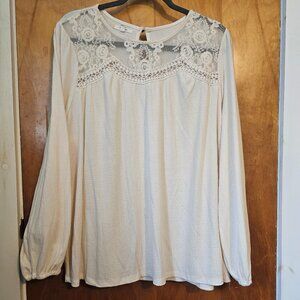 Cream colored lacy top from Maurices